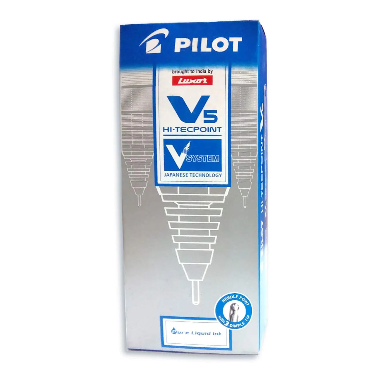 PILOT V5 HI-TECHPOINT 0.5 LIQUID INK ROLLER BLUE BALL PEN | Set Of 3 |
