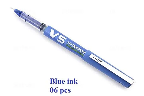 PILOT V5 HI-TECHPOINT 0.5 LIQUID INK ROLLER BLUE BALL PEN | Set Of 3 |