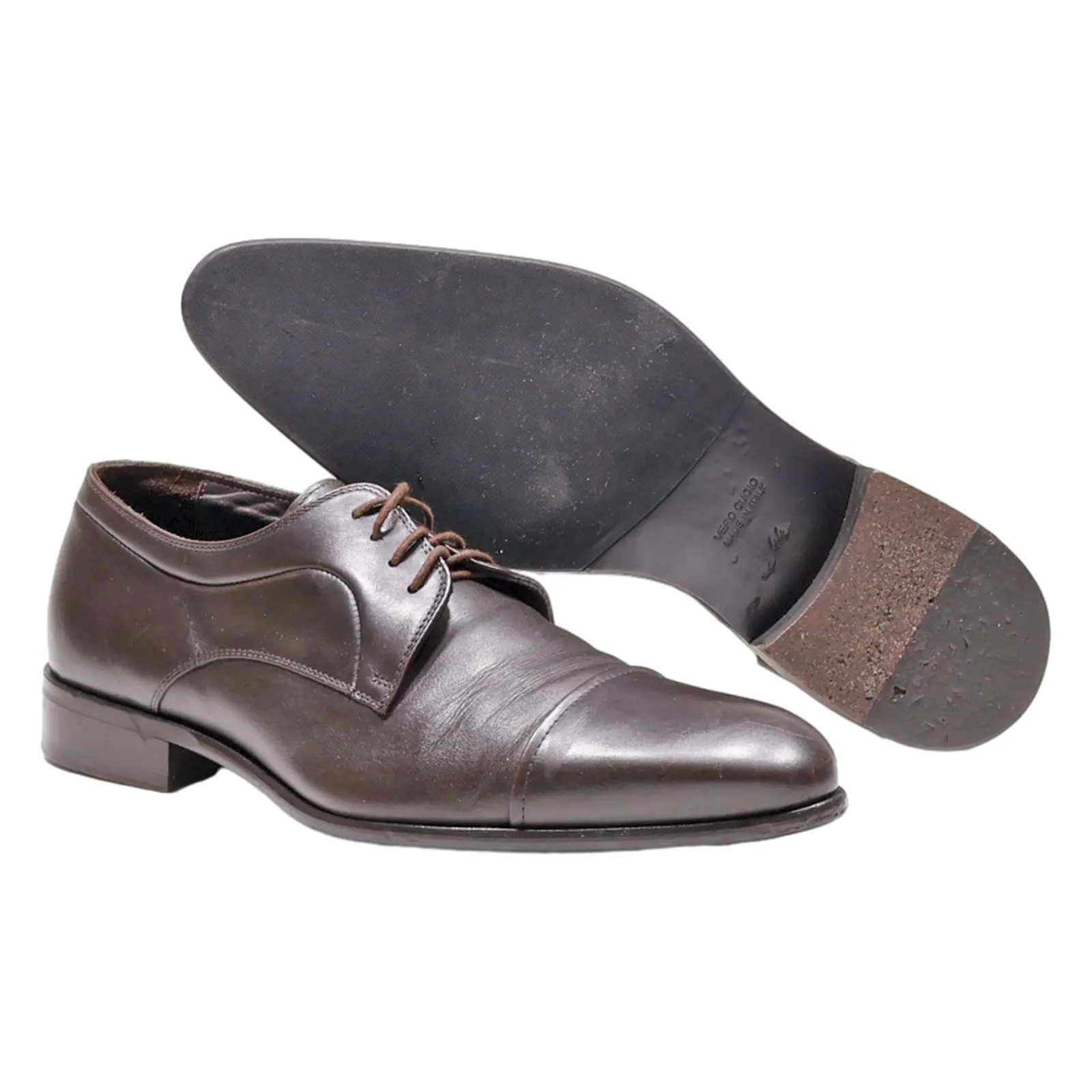 RICCARDO CARTILLONE Oxford Shoes Brown Leather Mens UK 9.5