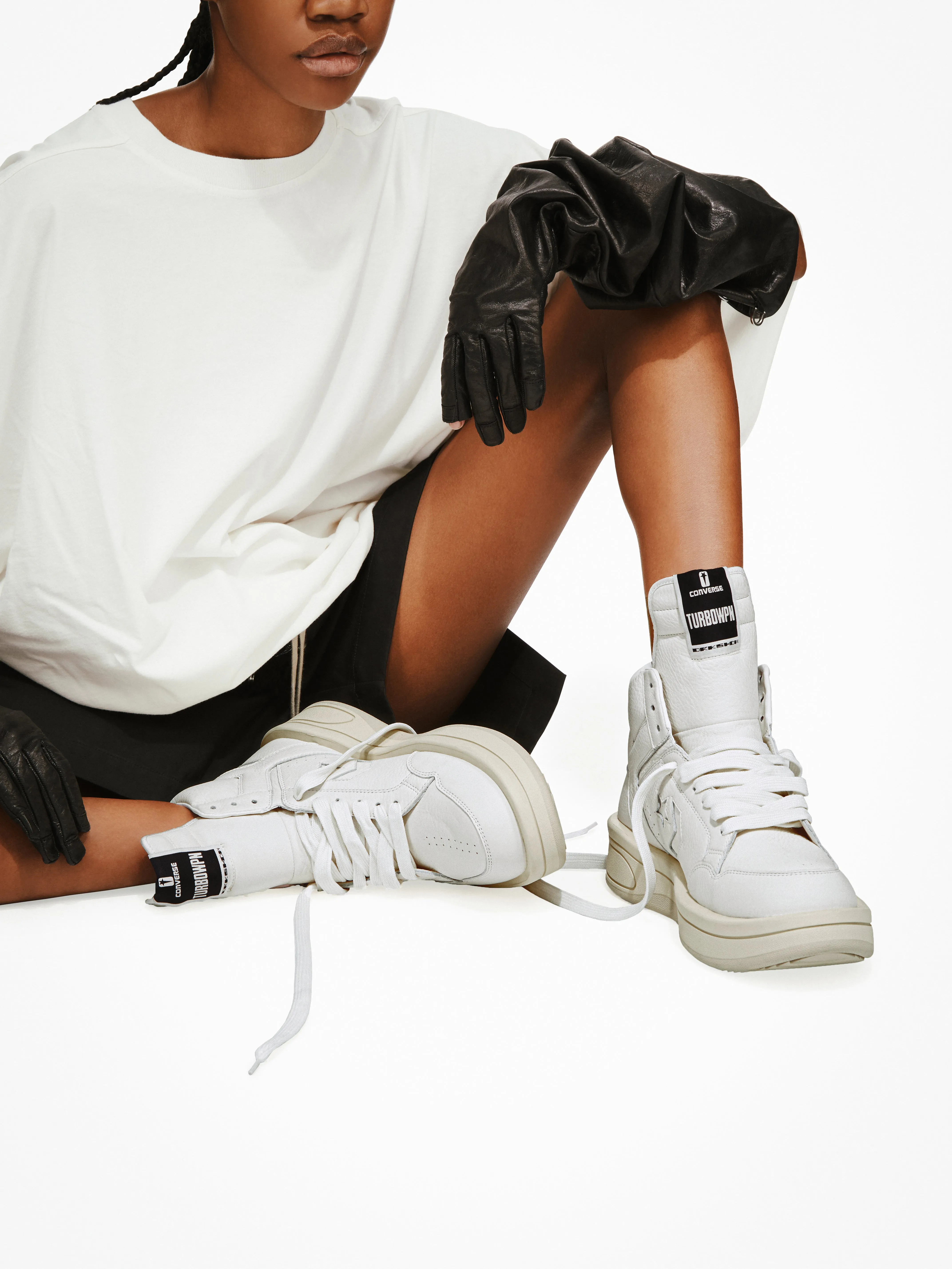 RICK OWENS - DRKSHDW X CONVERSE Turbowpn White White