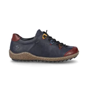 RIEKER EURO CITY SLIP ON OXFORD NAVY MULTI - WOMENS
