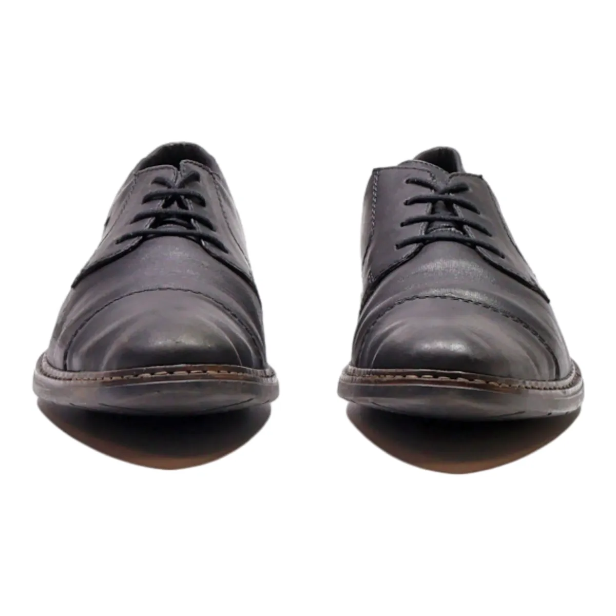 RIEKER Oxford Shoes Black Leather Mens UK 10.5