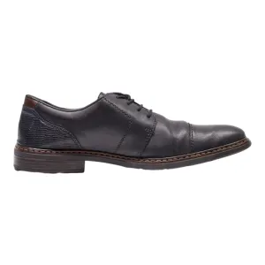 RIEKER Oxford Shoes Black Leather Mens UK 10.5