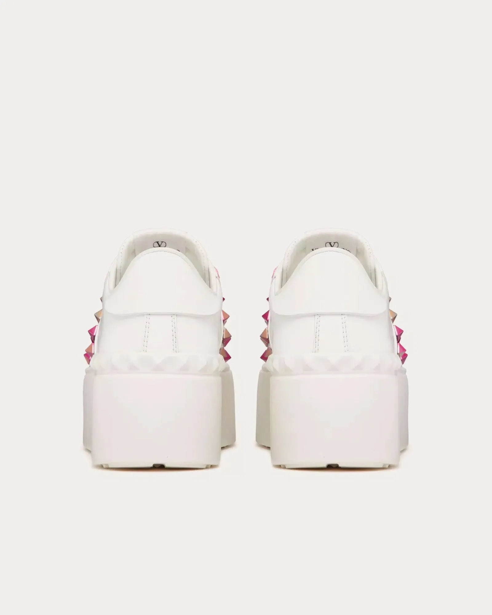 Rockstud Untitled Flatform with Studs White / Pink PP Low Top Sneakers