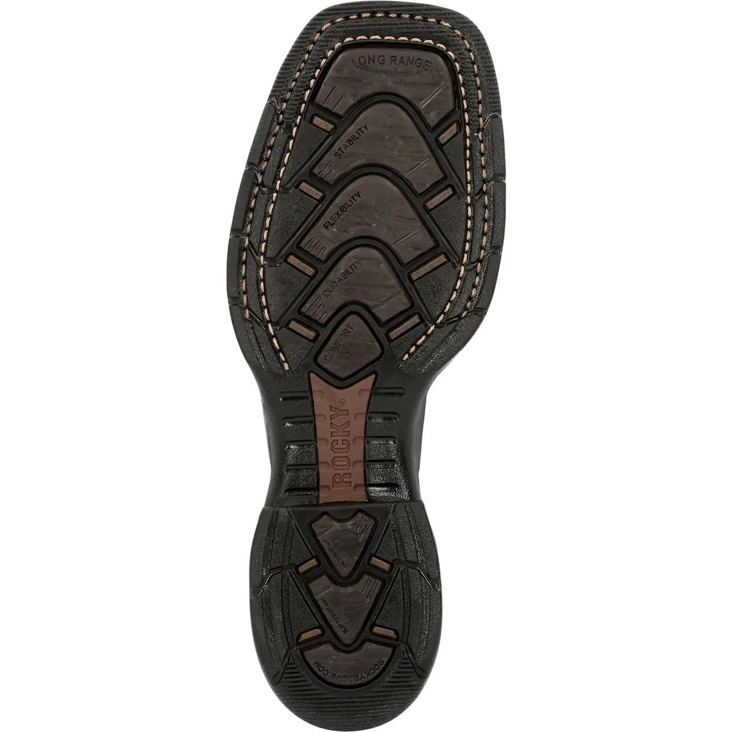 Rocky Mens Bottomland Leather Long Range 11in WP Cowboy Boots