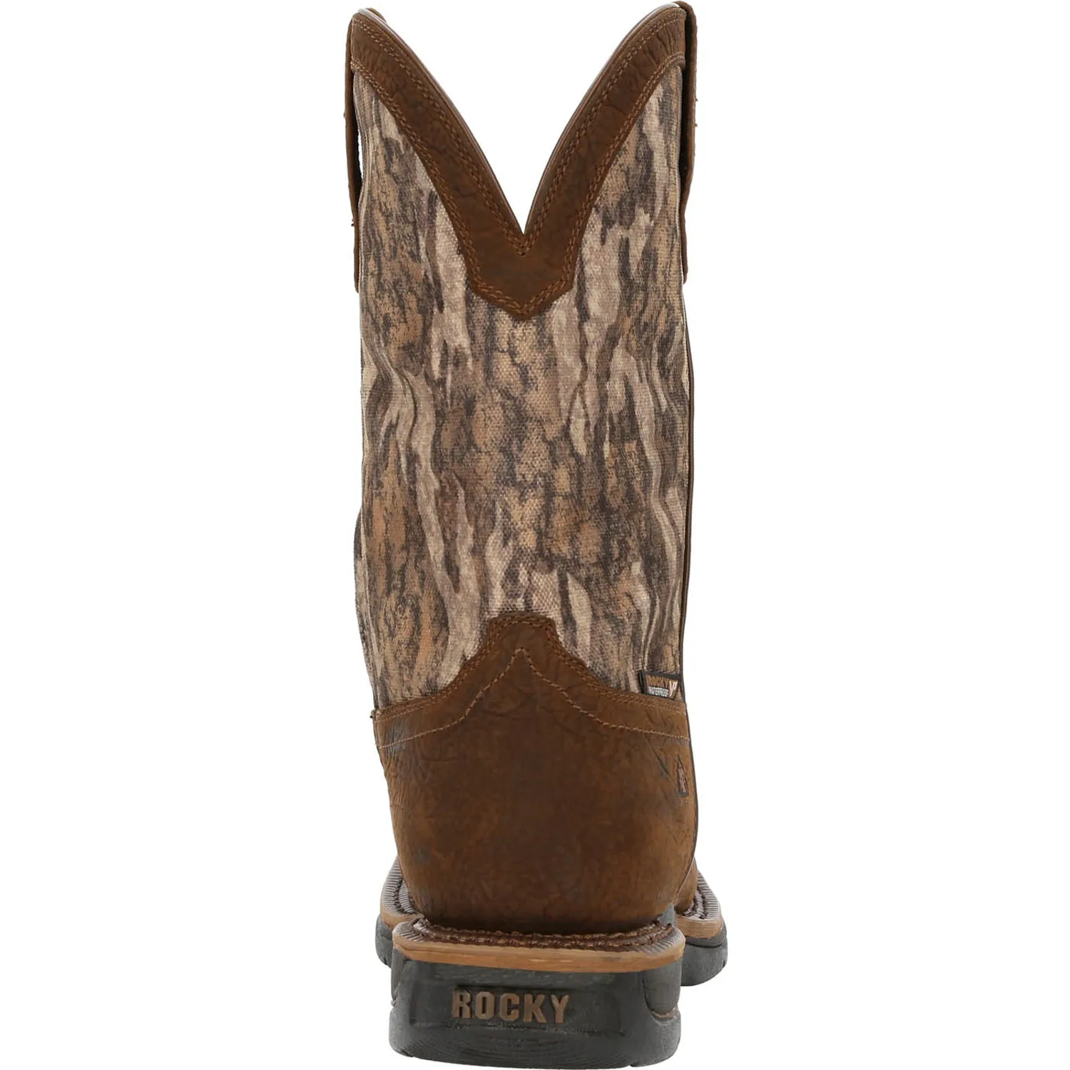 Rocky Mens Bottomland Leather Long Range 11in WP Cowboy Boots