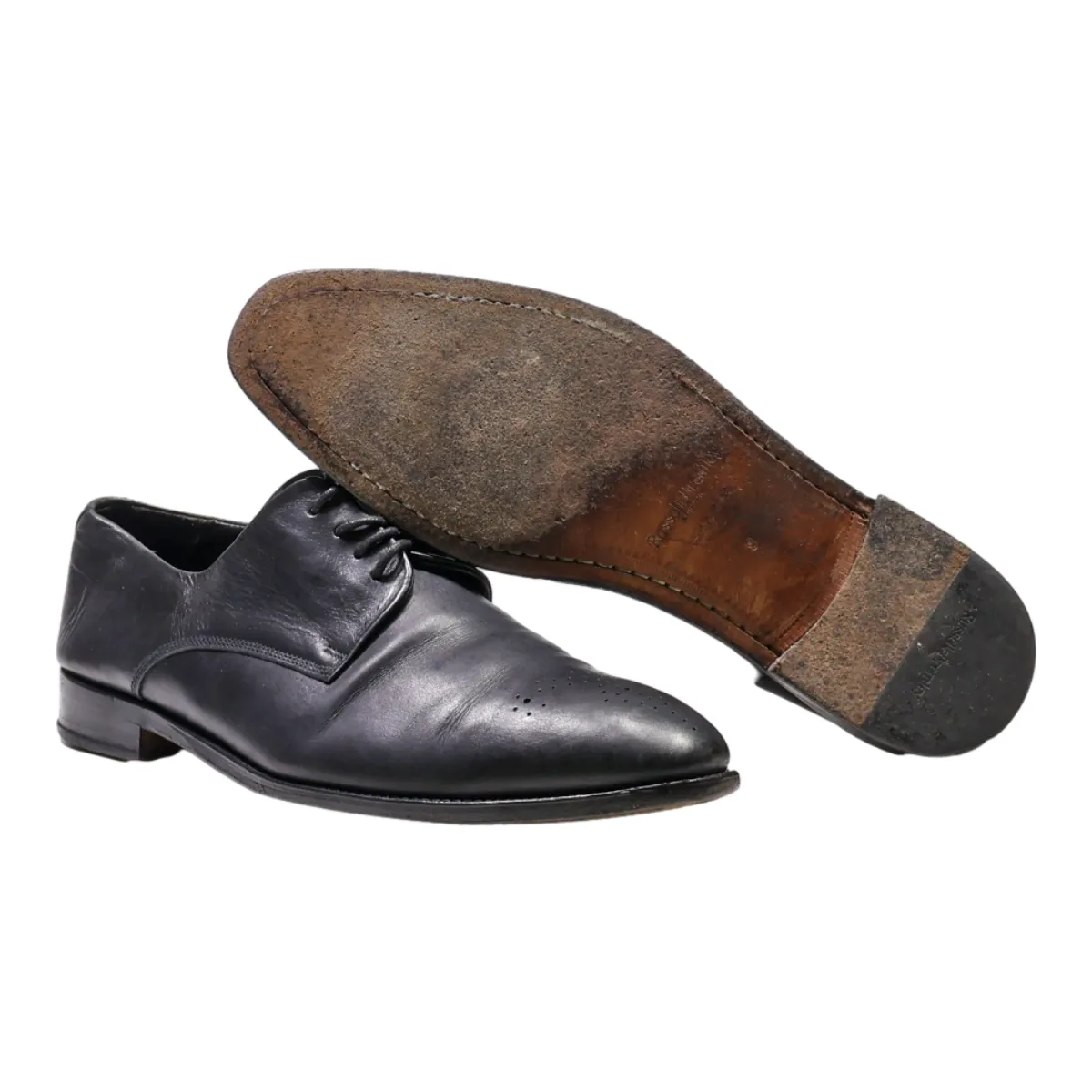 RUSSELL & BROMLEY Oxford Shoes Black Leather Mens UK 8