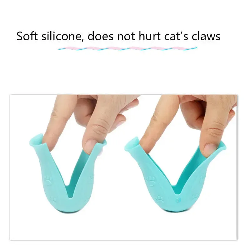 Silicone Anti-Scratch Cat Shoes for Bathing