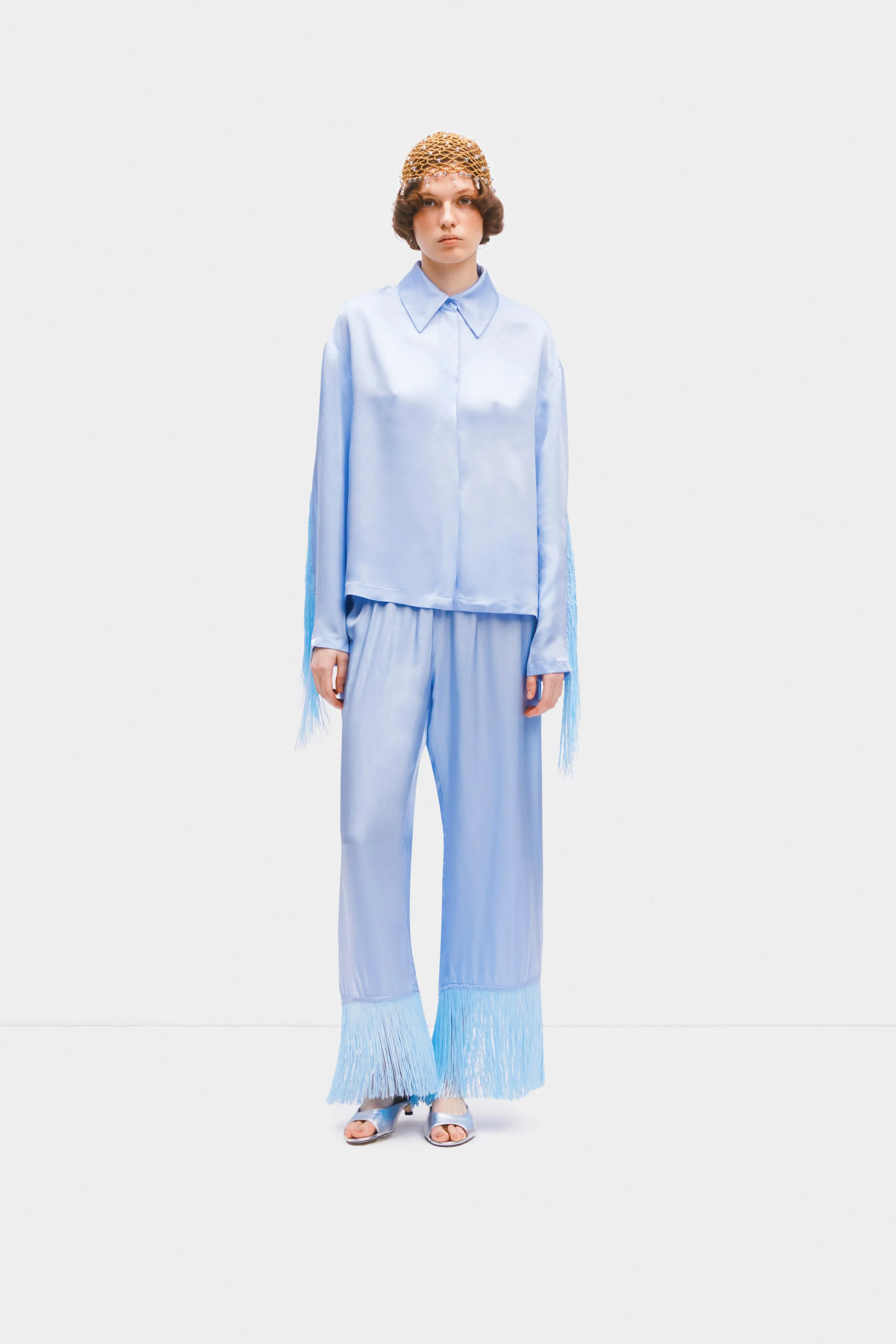 Sleeper Cosmic Cowboy Fringed Set in Black or Blue