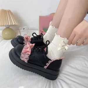 Sohiwoo Kawaii Mary Jane Shoes Women Outwear Casual Sweet Japanese Style Thick Soled Shoes Ladies Leather Lolita Flat Shoes Design