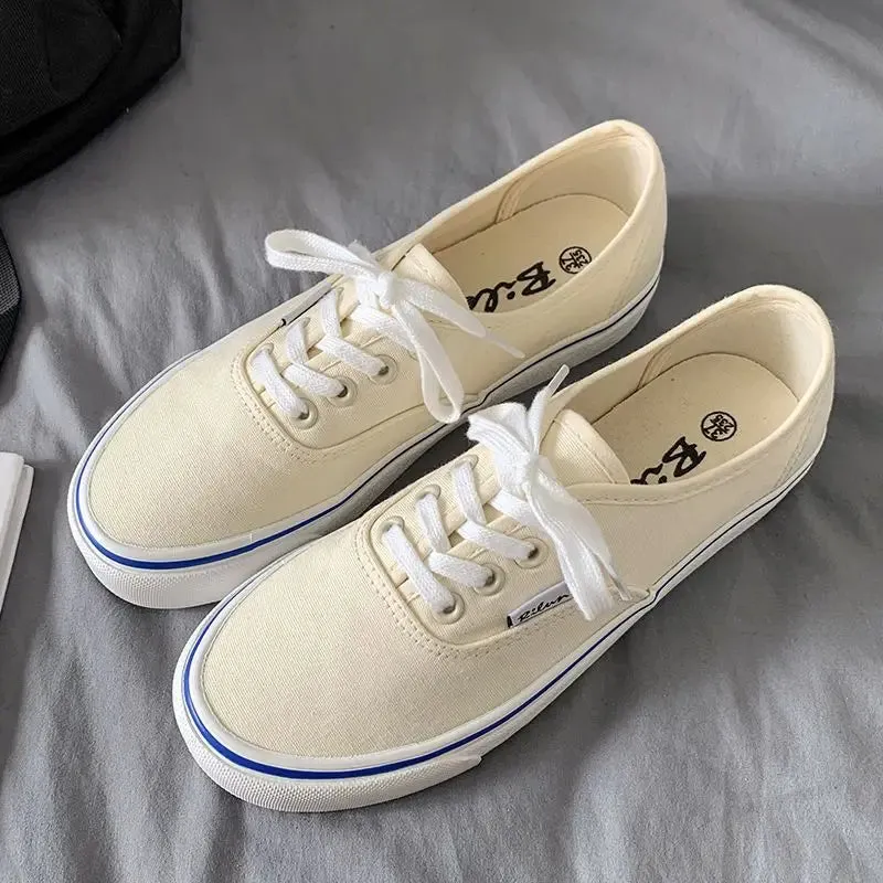 Sohiwoo Women's Shoes Low Kawaii Lace Up Female Footwear Canvas Cute Light Shoe Free Shipping Promotion A Offer Price Summer Urban
