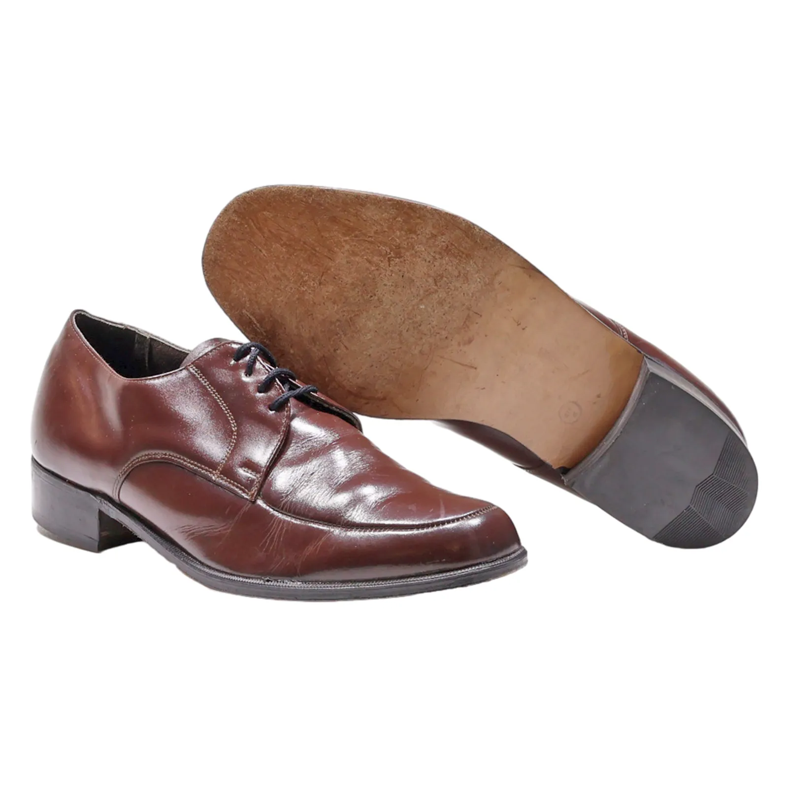 STATUS Oxford Shoes Brown Leather Mens UK 9.5