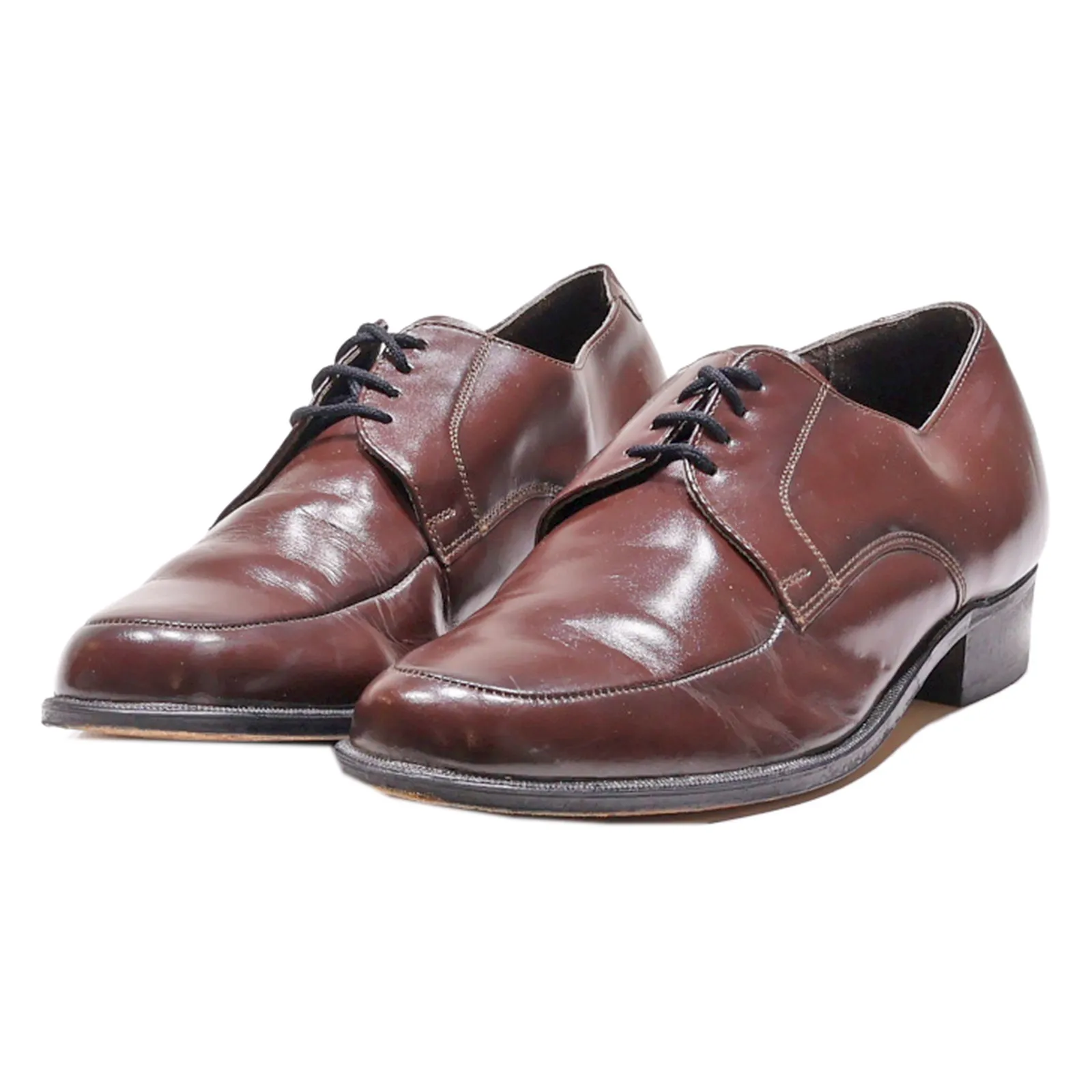STATUS Oxford Shoes Brown Leather Mens UK 9.5