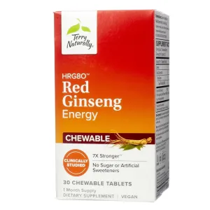 Terry Naturally HRG80 Red Ginseng Energy Chewable Tablets