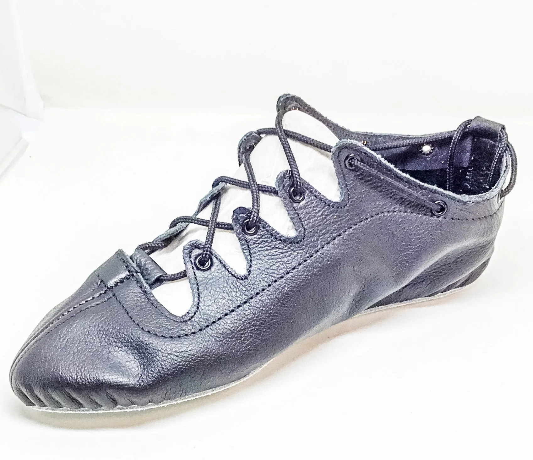 Thistle Glenshee Black Leather Highland Dance Pumps