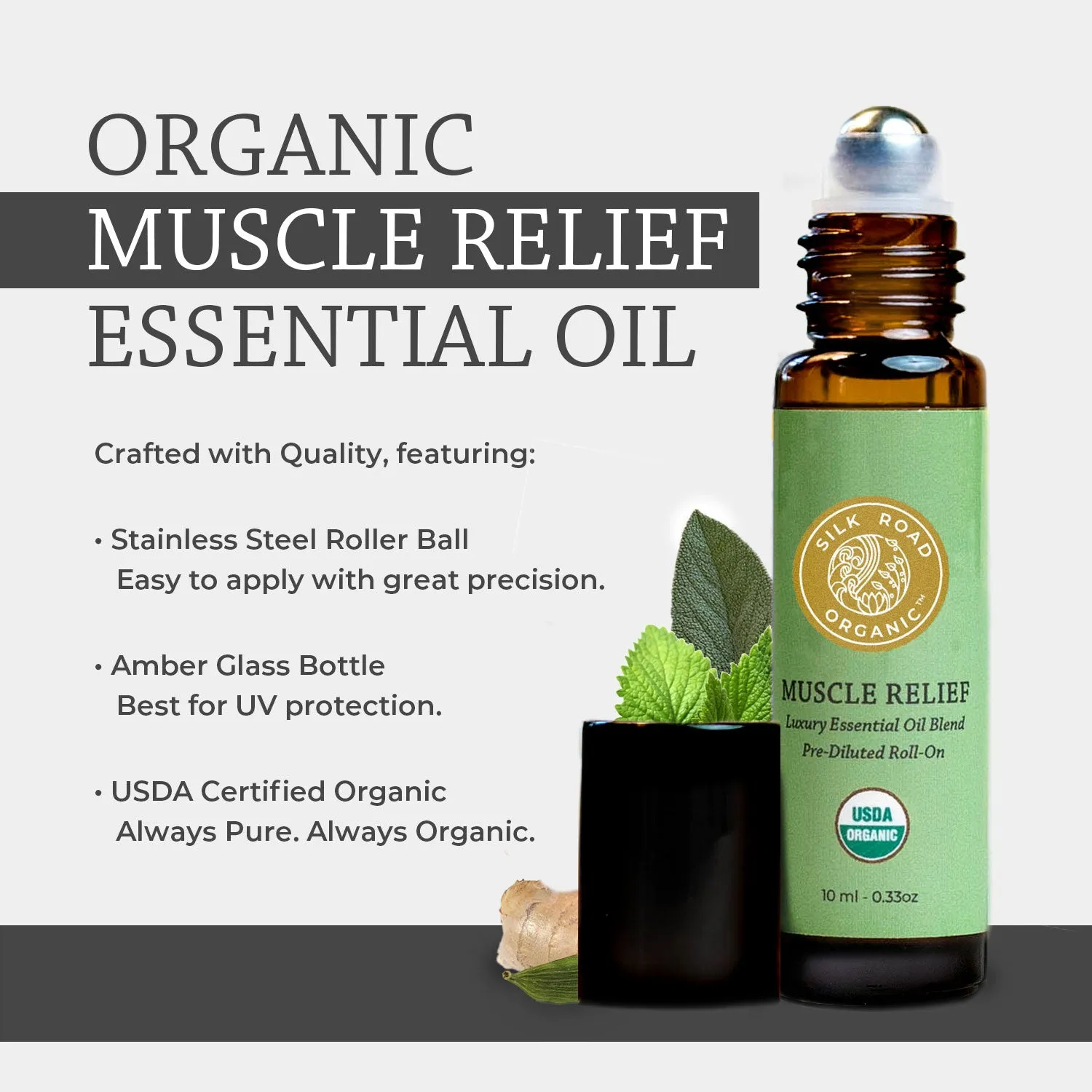USDA Organic MUSCLE RELIEF Essential Oil Roll-on