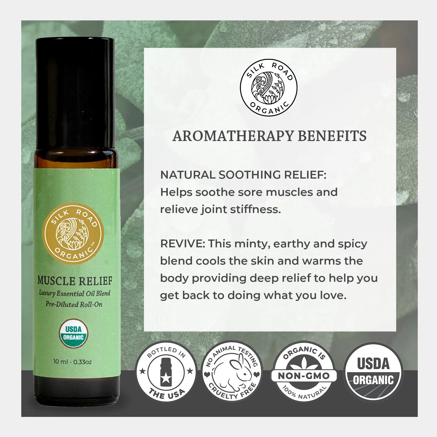 USDA Organic MUSCLE RELIEF Essential Oil Roll-on