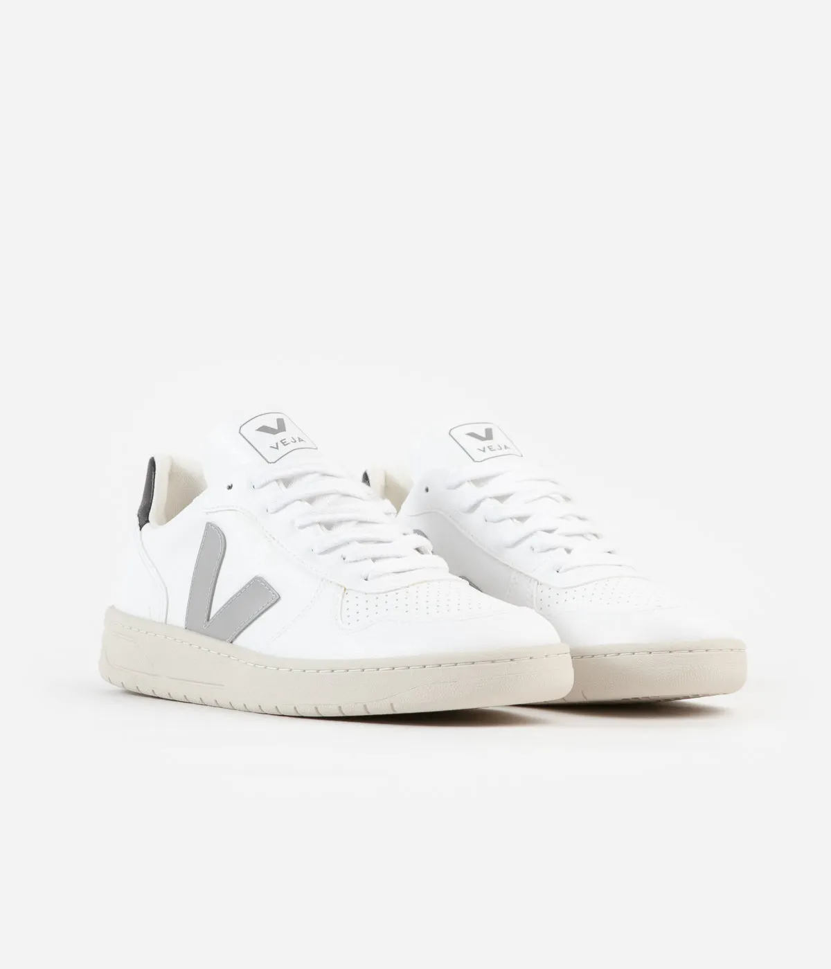 Veja Womens V-10 CWL Shoes - White / Oxford Grey - Black