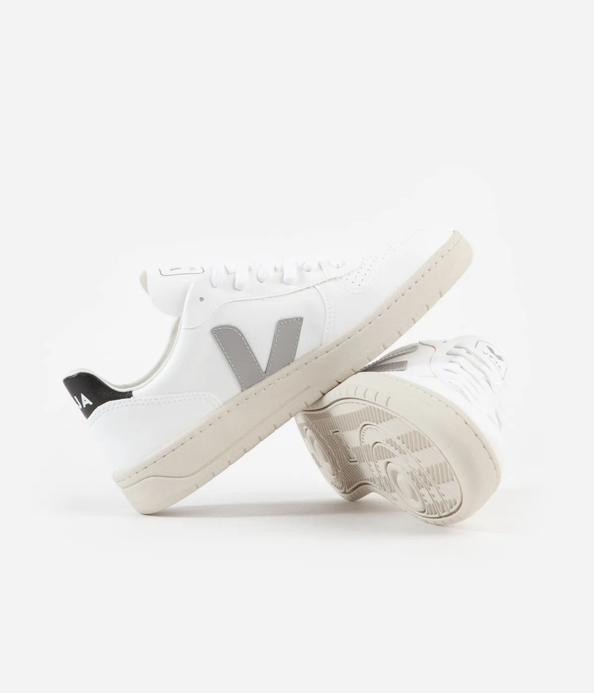 Veja Womens V-10 CWL Shoes - White / Oxford Grey - Black