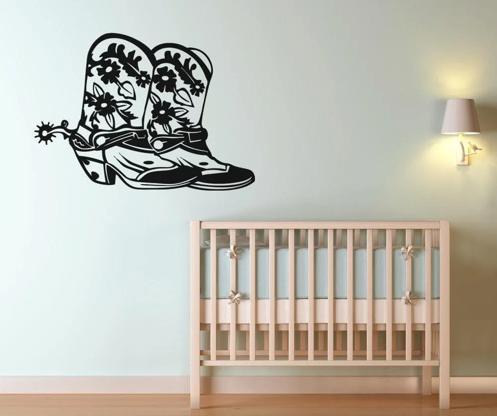 Vinyl Wall Decal Sticker Cowboy Boots #OS_AA349