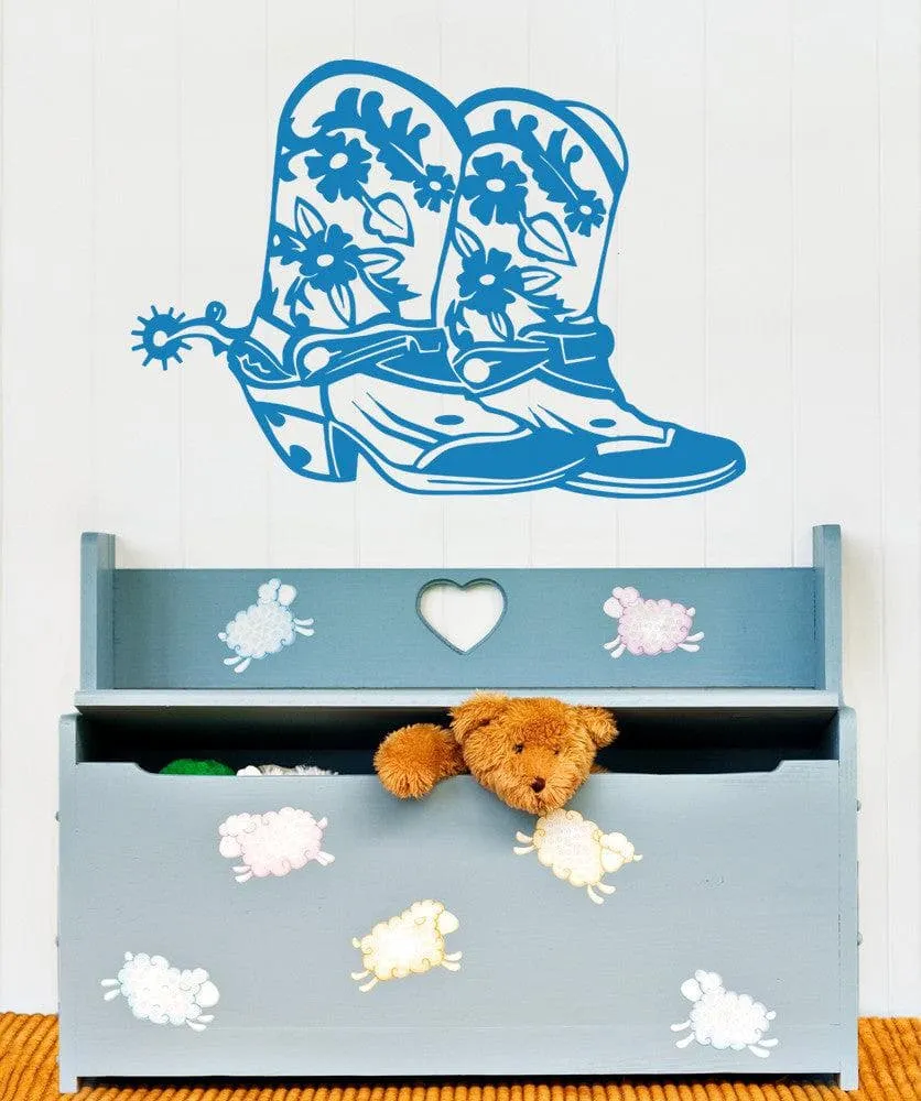 Vinyl Wall Decal Sticker Cowboy Boots #OS_AA349