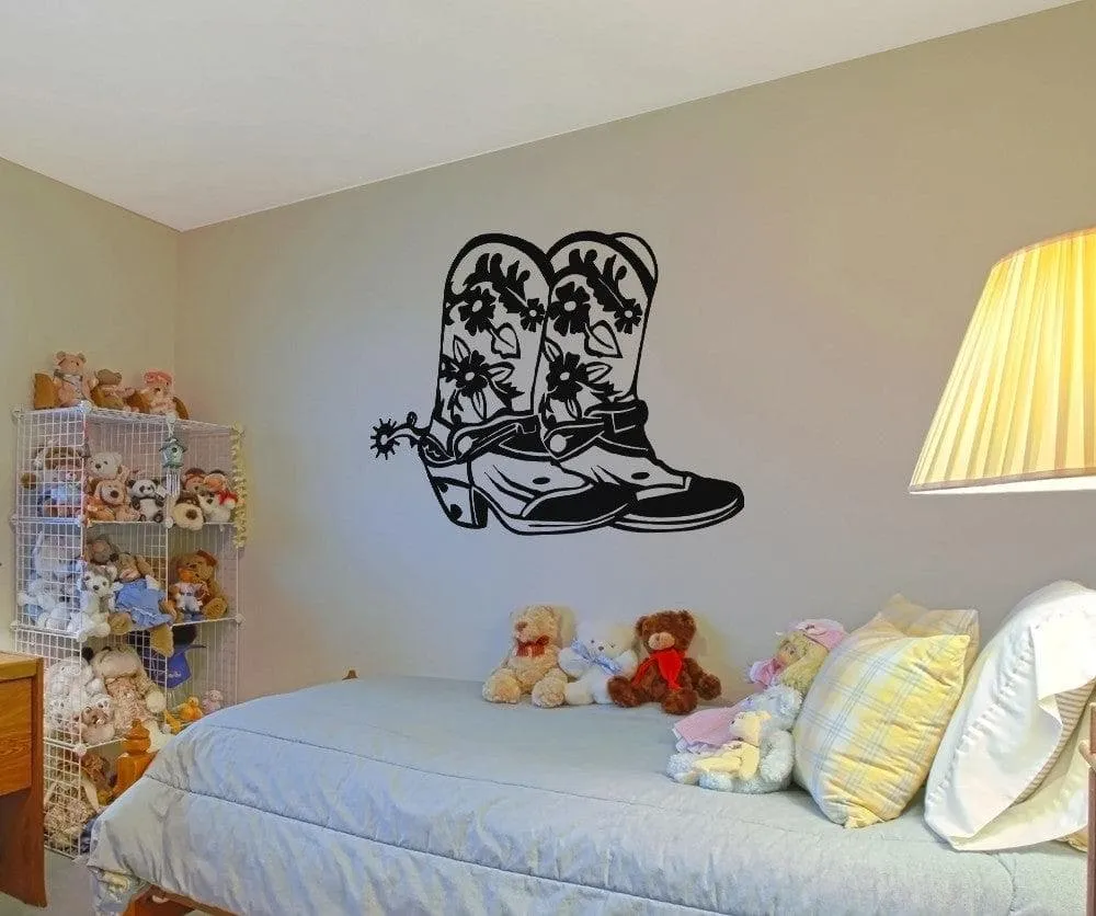 Vinyl Wall Decal Sticker Cowboy Boots #OS_AA349