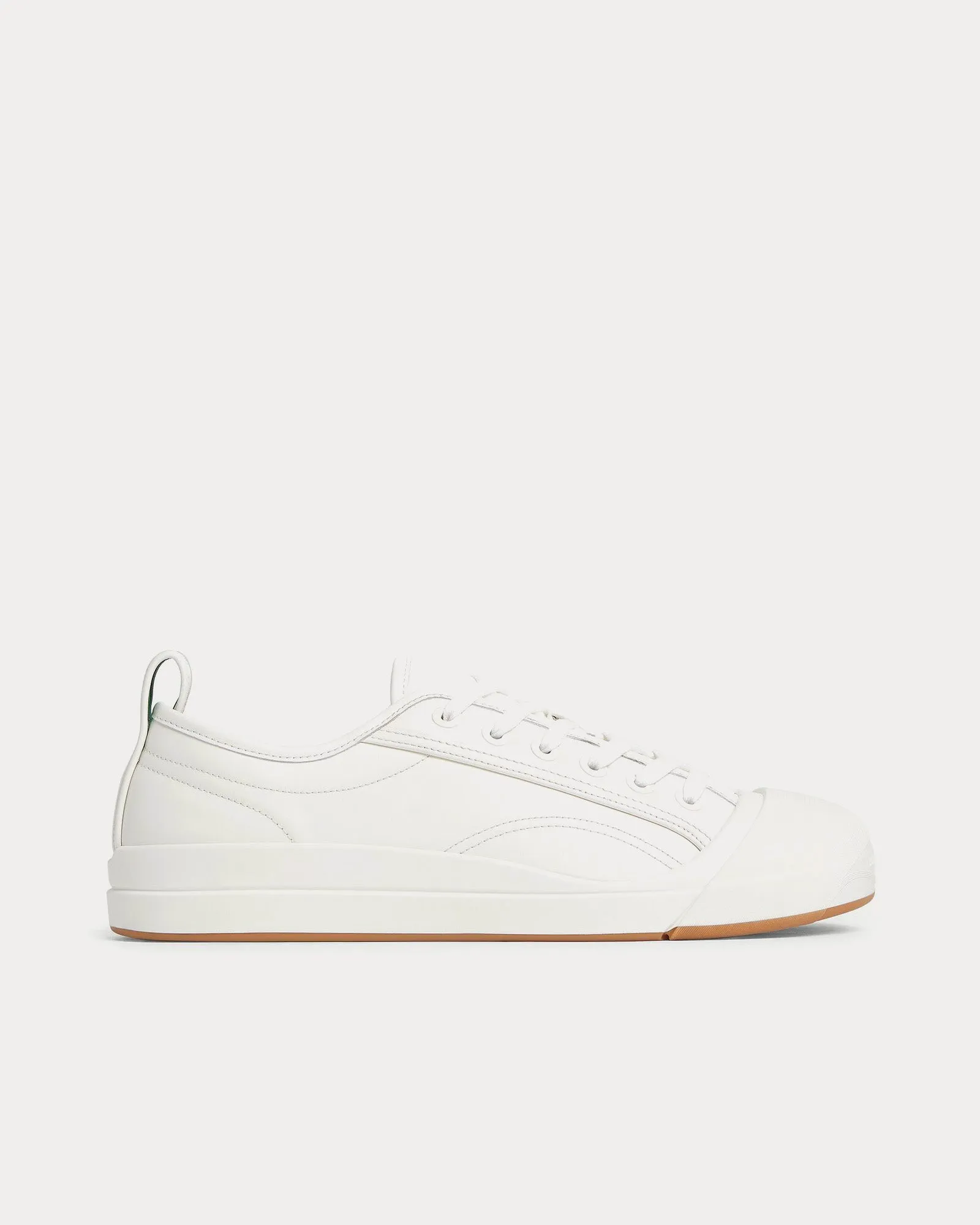 Vulcan Calfskin Leather Optic White Low Top Sneakers