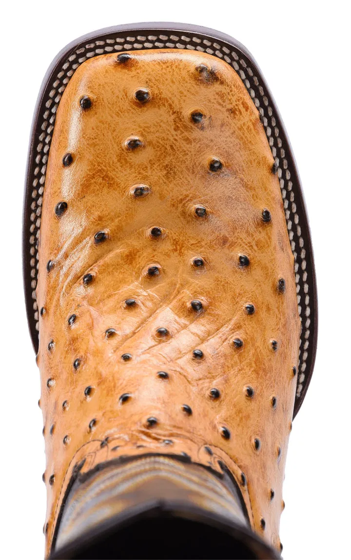 WIDE SQUARE TOE OSTRICH PRINT BUTTERCUP