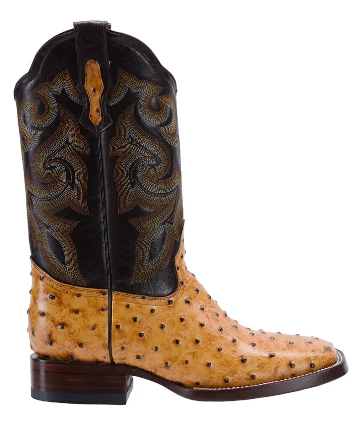 WIDE SQUARE TOE OSTRICH PRINT BUTTERCUP