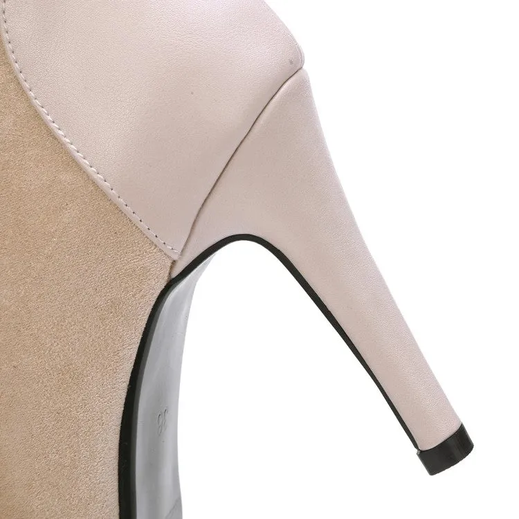 Women's 7cm/9cm Heel Suede Jazz Shoes Rubber Sole Open Toe Cut Out Bootie