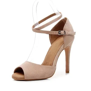 Women's Suede 11cm Heel Salsa Shoes Ballroom Dance Shoes Tango Dance Heels
