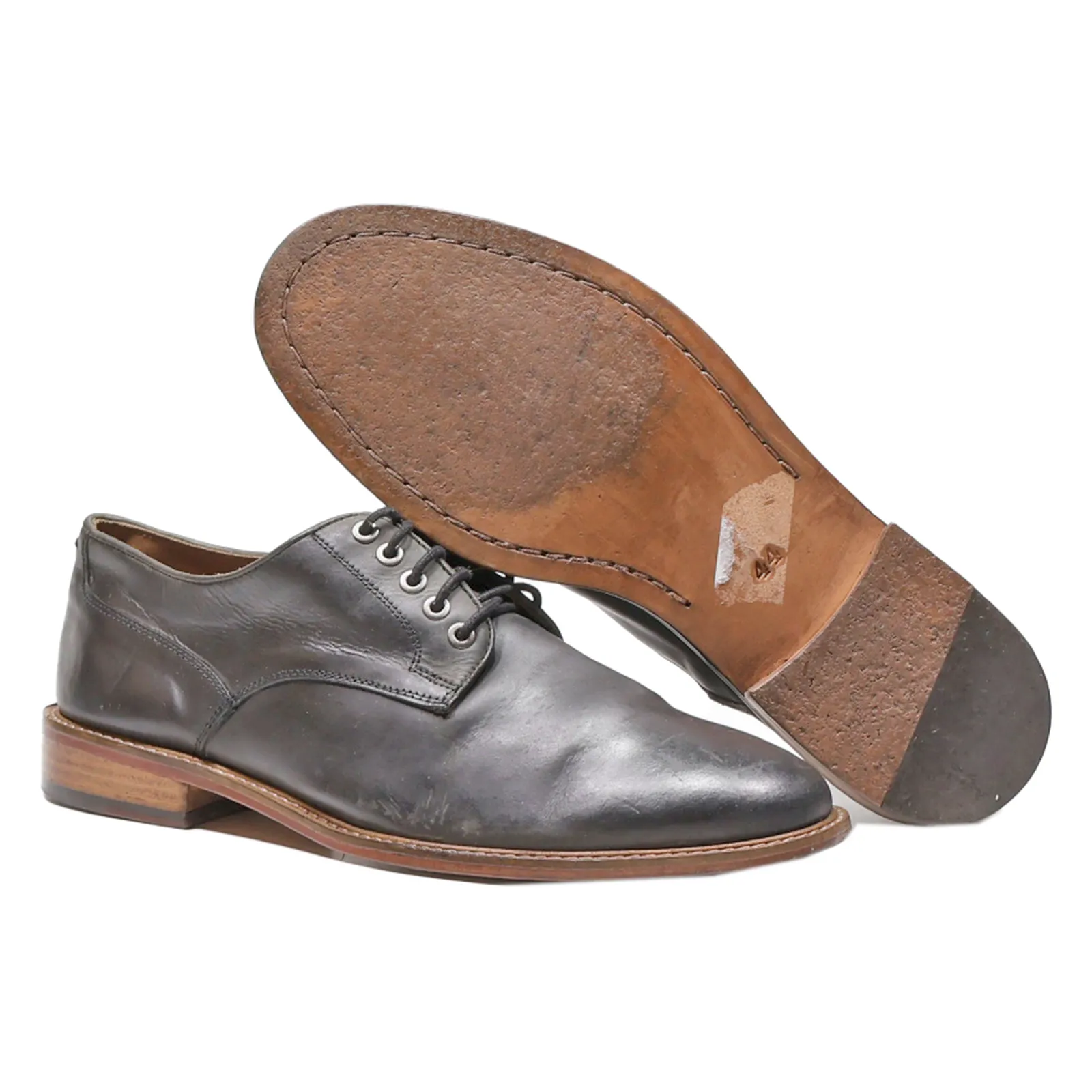 ZIGN Oxford Shoes Black Leather Mens UK 9.5