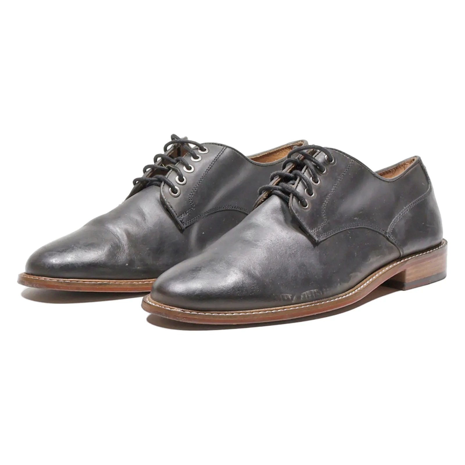 ZIGN Oxford Shoes Black Leather Mens UK 9.5